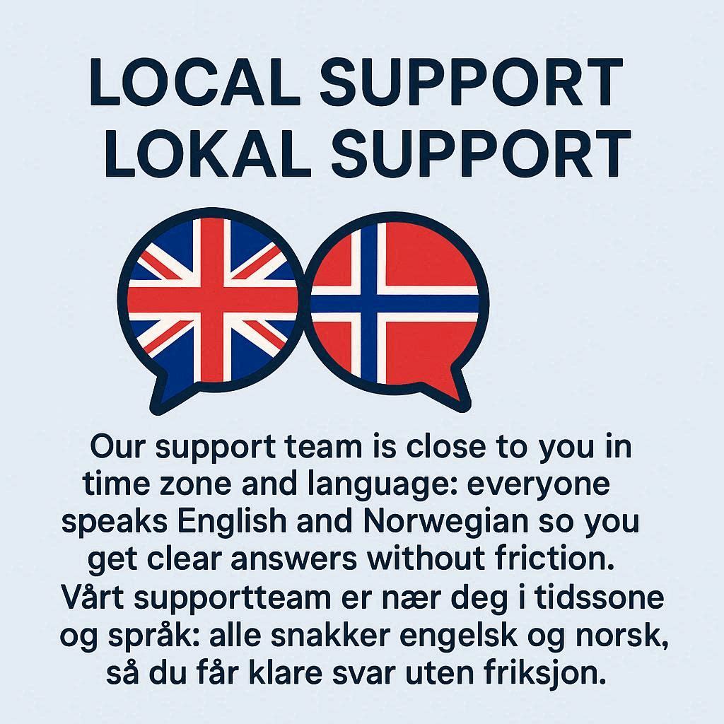 MemberCam customer support specialists available in English and Norwegian.