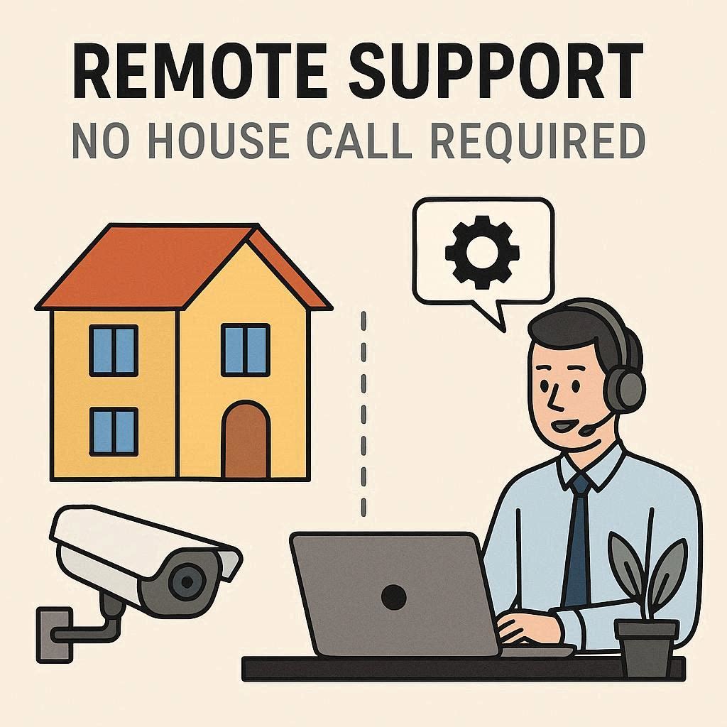Remote assistance for camera troubleshooting and updates.